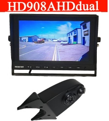 Heavy duty 9 inch AHD dash mount monitor and top mount dual reversing camera